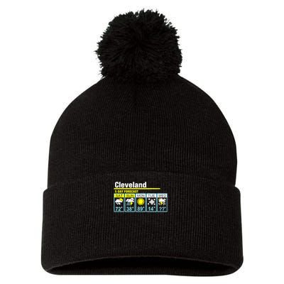 5 Day Forecast Funny Cleveland Pom Pom 12in Knit Beanie