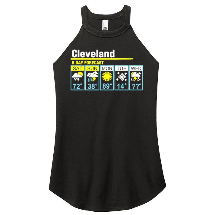 5 Day Forecast Funny Cleveland Women's Perfect Tri Rocker Tank