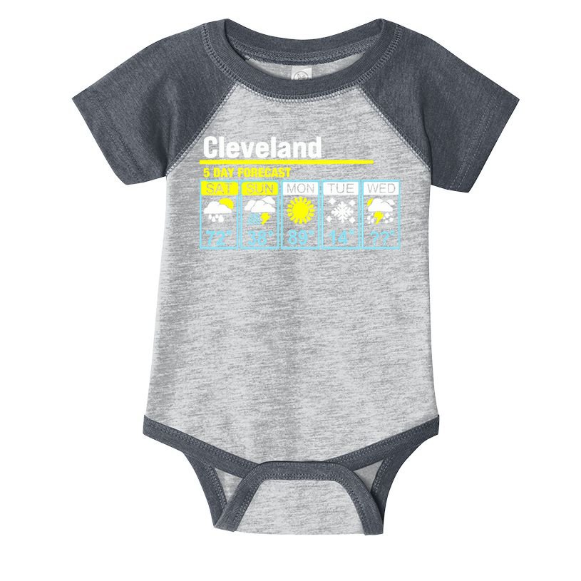 5 Day Forecast Funny Cleveland Infant Baby Jersey Bodysuit