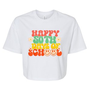 50 Days Happy 50th Day Of School Teacher Students Bella+Canvas Jersey Crop Tee