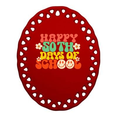 50 Days Happy 50th Day Of School Teacher Students Ceramic Oval Ornament