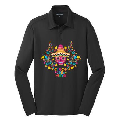 5 De Mayo Cinco De Mayo Sombrero Maraca Silk Touch Performance Long Sleeve Polo