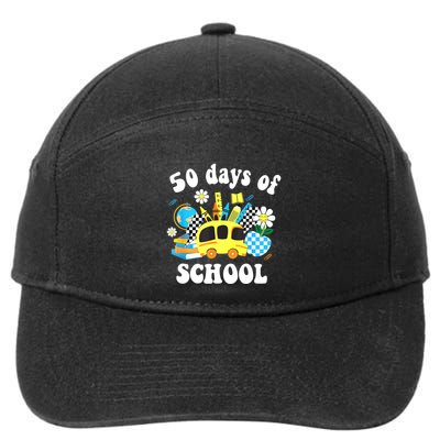 50 Days Of School 50th Day Of School 7-Panel Snapback Hat