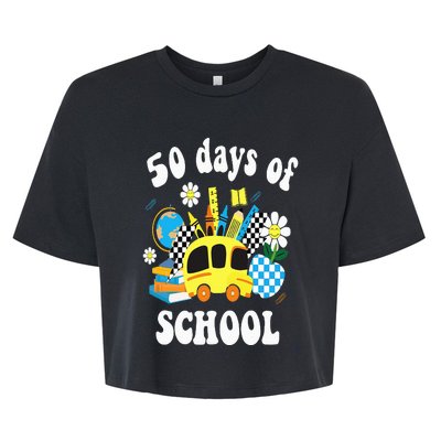 50 days of school 50th day of school Bella+Canvas Jersey Crop Tee