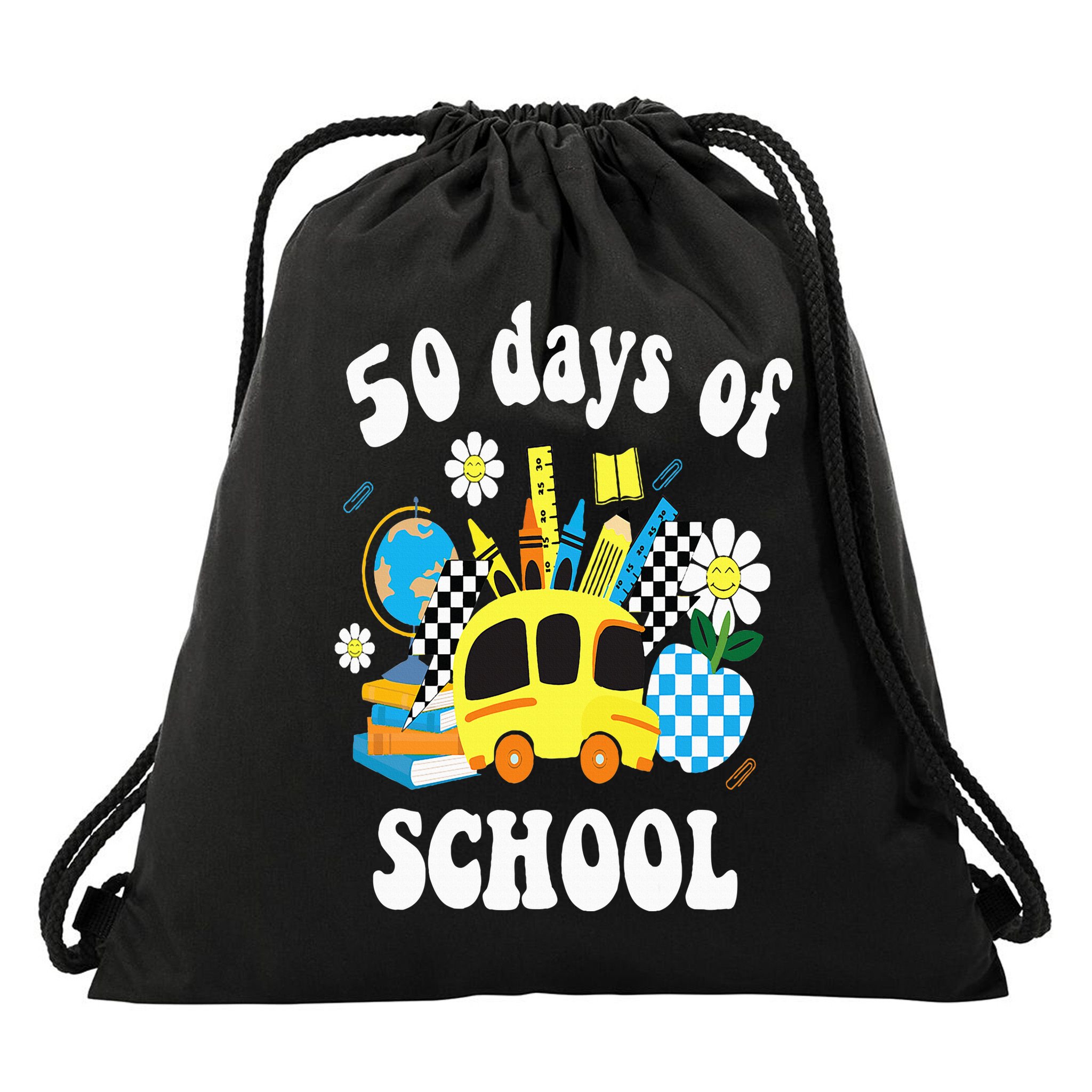 50 days of school 50th day of school Drawstring Bag