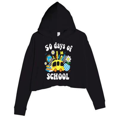 50 days of school 50th day of school Crop Fleece Hoodie