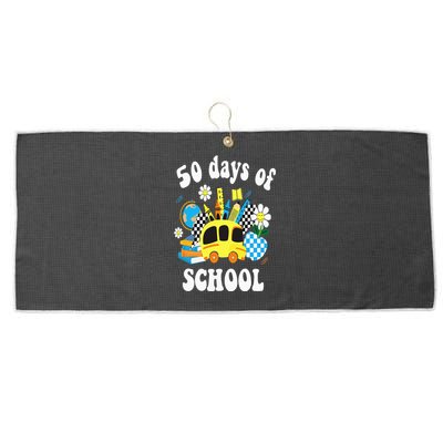 50 days of school 50th day of school Large Microfiber Waffle Golf Towel