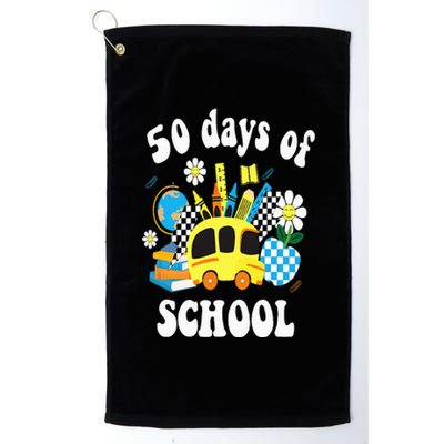 50 days of school 50th day of school Platinum Collection Golf Towel