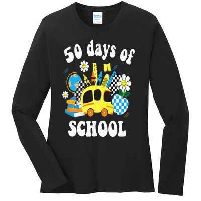 50 days of school 50th day of school Ladies Long Sleeve Shirt