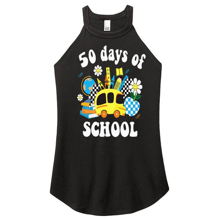 50 days of school 50th day of school Women’s Perfect Tri Rocker Tank