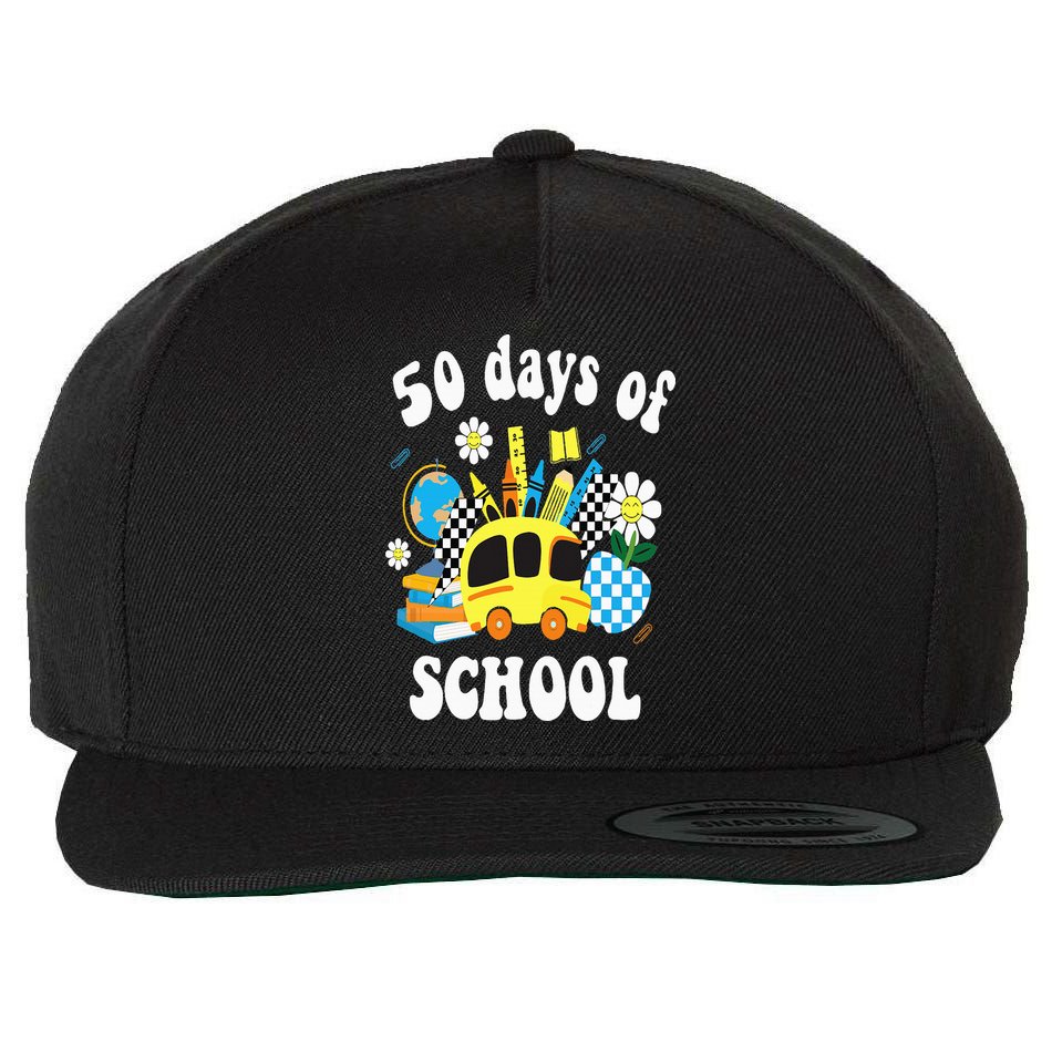 50 days of school 50th day of school Wool Snapback Cap