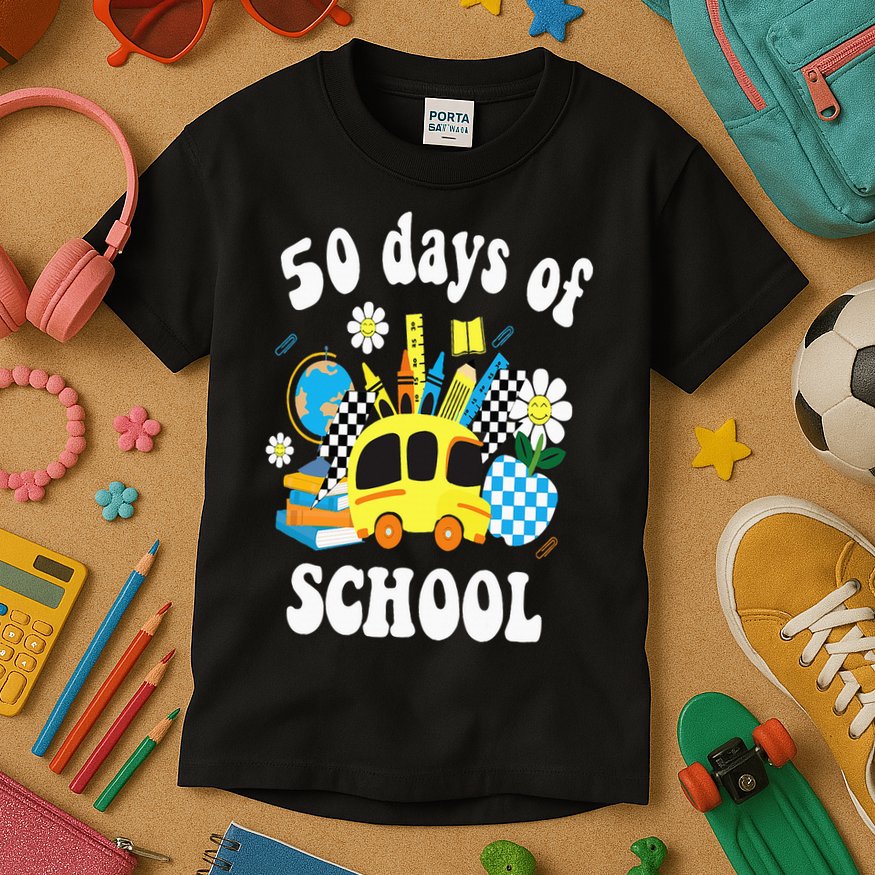 50 days of school 50th day of school Kids T-Shirt