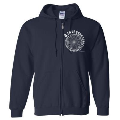 5,000 Digit Pi Day Spiral Full Zip Hoodie