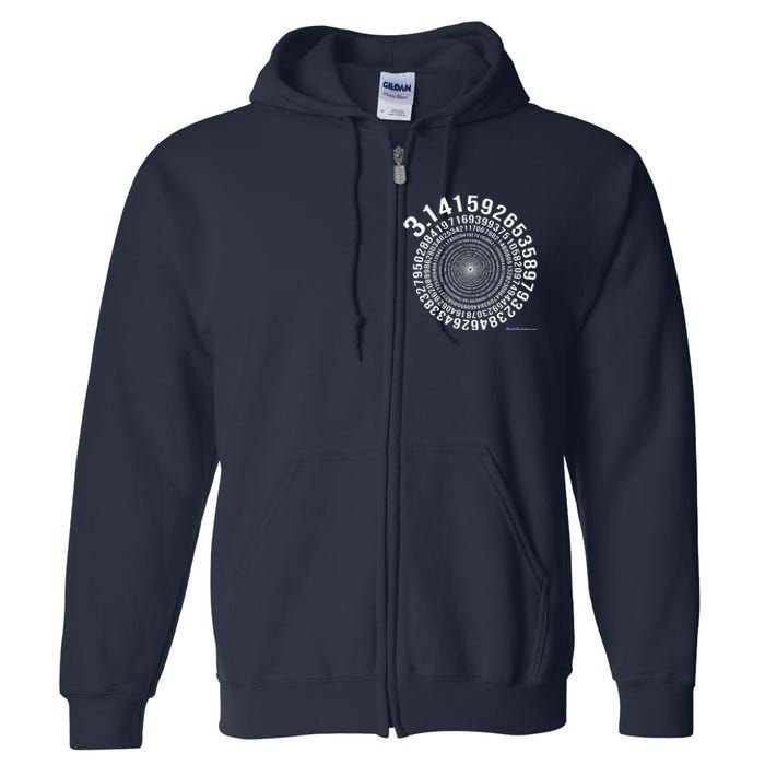 5,000 Digit Pi Day Spiral Full Zip Hoodie