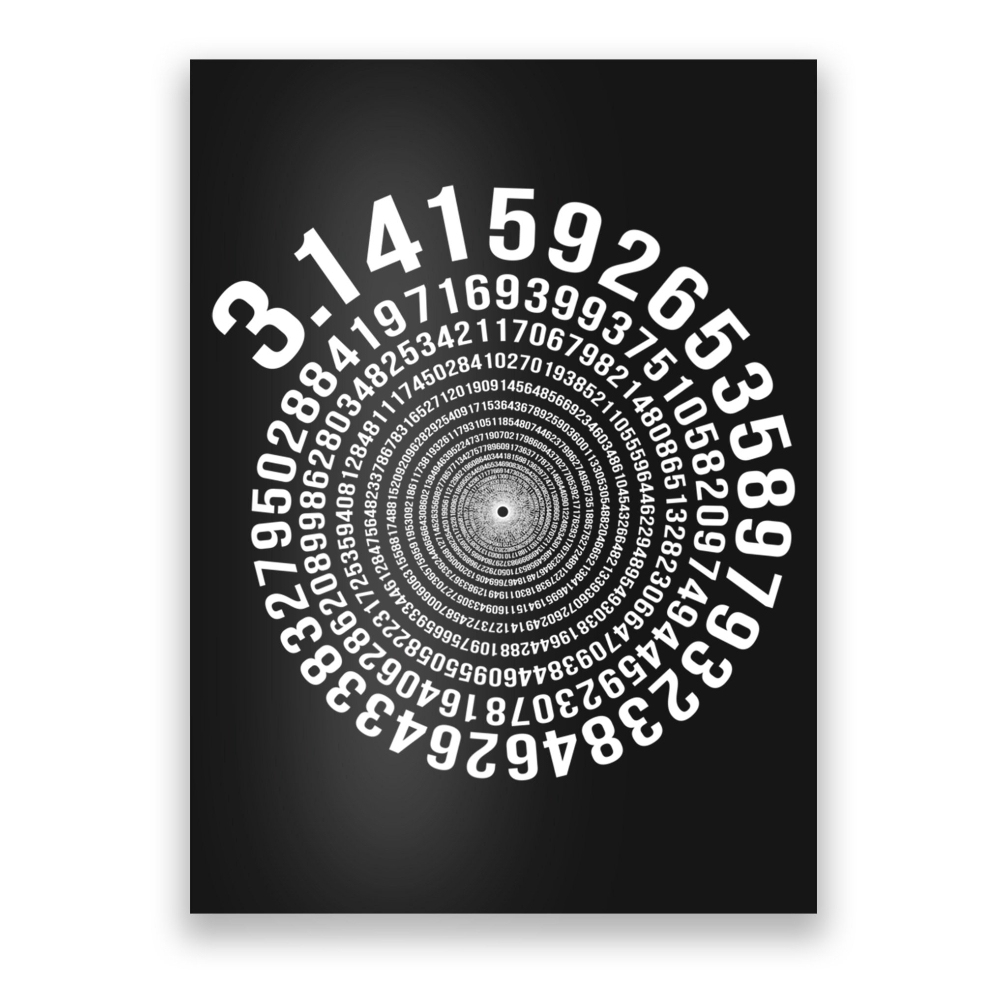 5000 Digit Pi Day Spiral Funny Poster