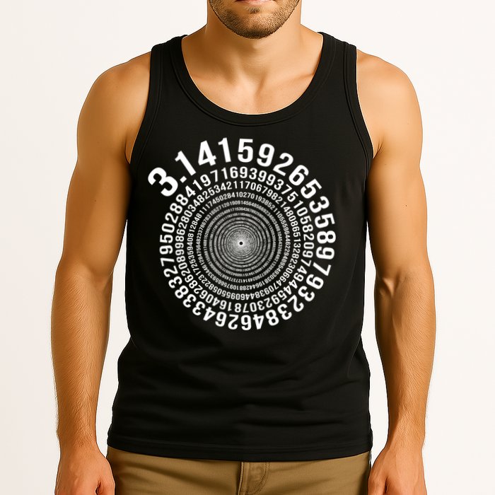 5000 Digit Pi Day Spiral Funny Tank Top