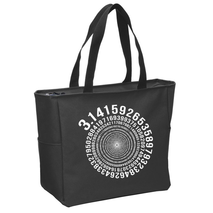 5000 Digit Pi Day Spiral Funny Zip Tote Bag
