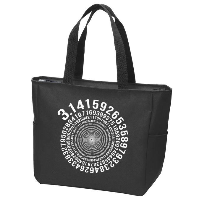 5000 Digit Pi Day Spiral Funny Zip Tote Bag