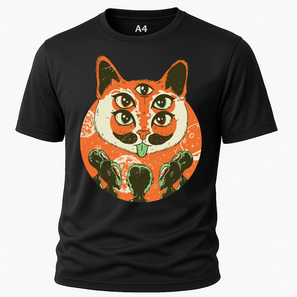 5 Eyed Alien Cat Cooling Performance Crew T-Shirt