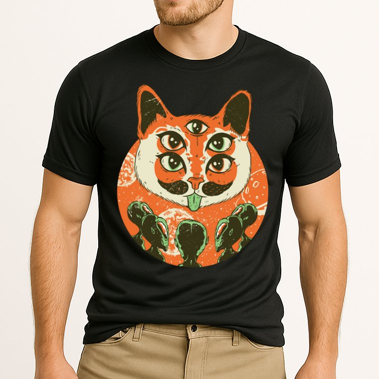 5 Eyed Alien Cat Cooling Performance Crew T-Shirt