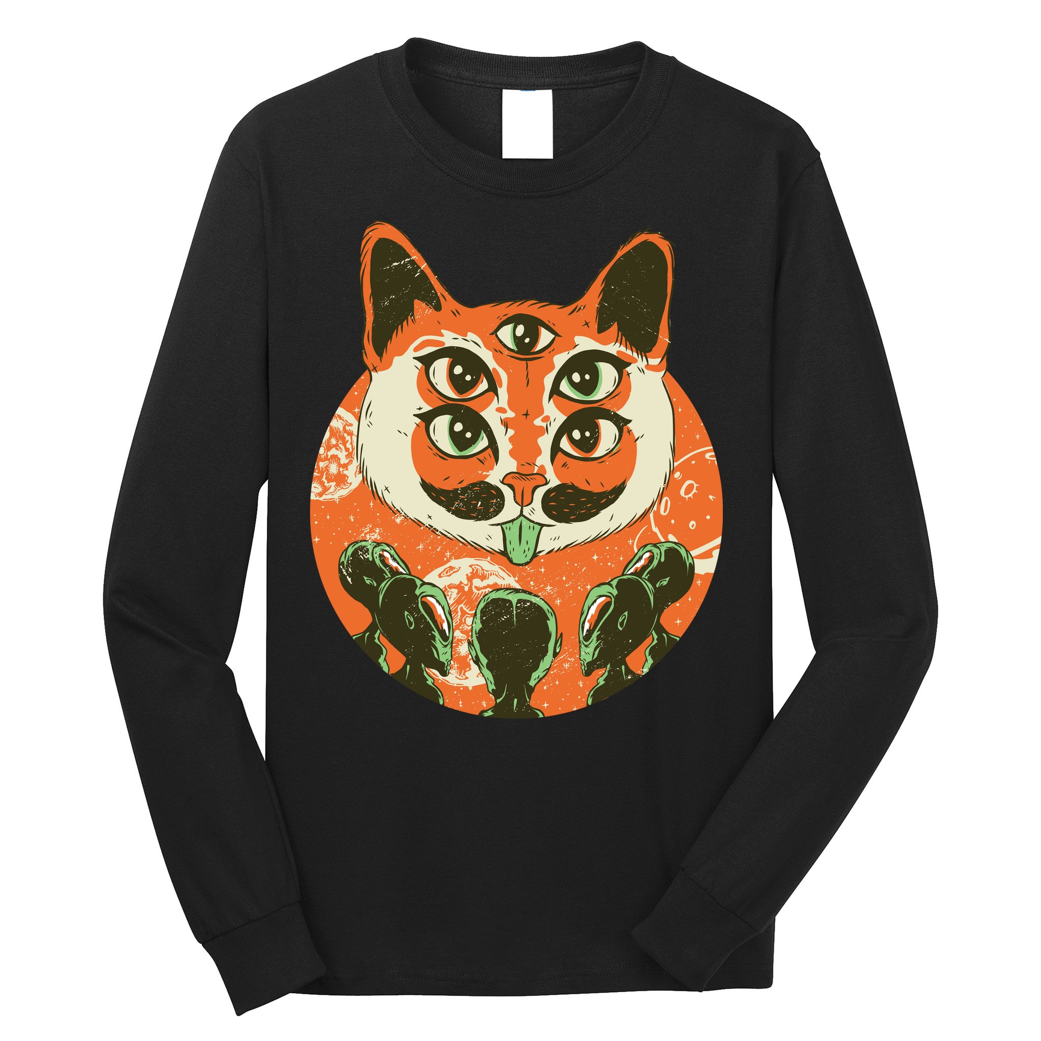 5 Eyed Alien Cat Long Sleeve Shirt