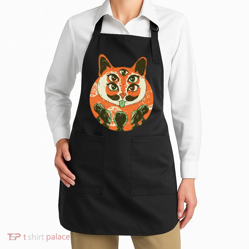 5 Eyed Alien Cat Apron