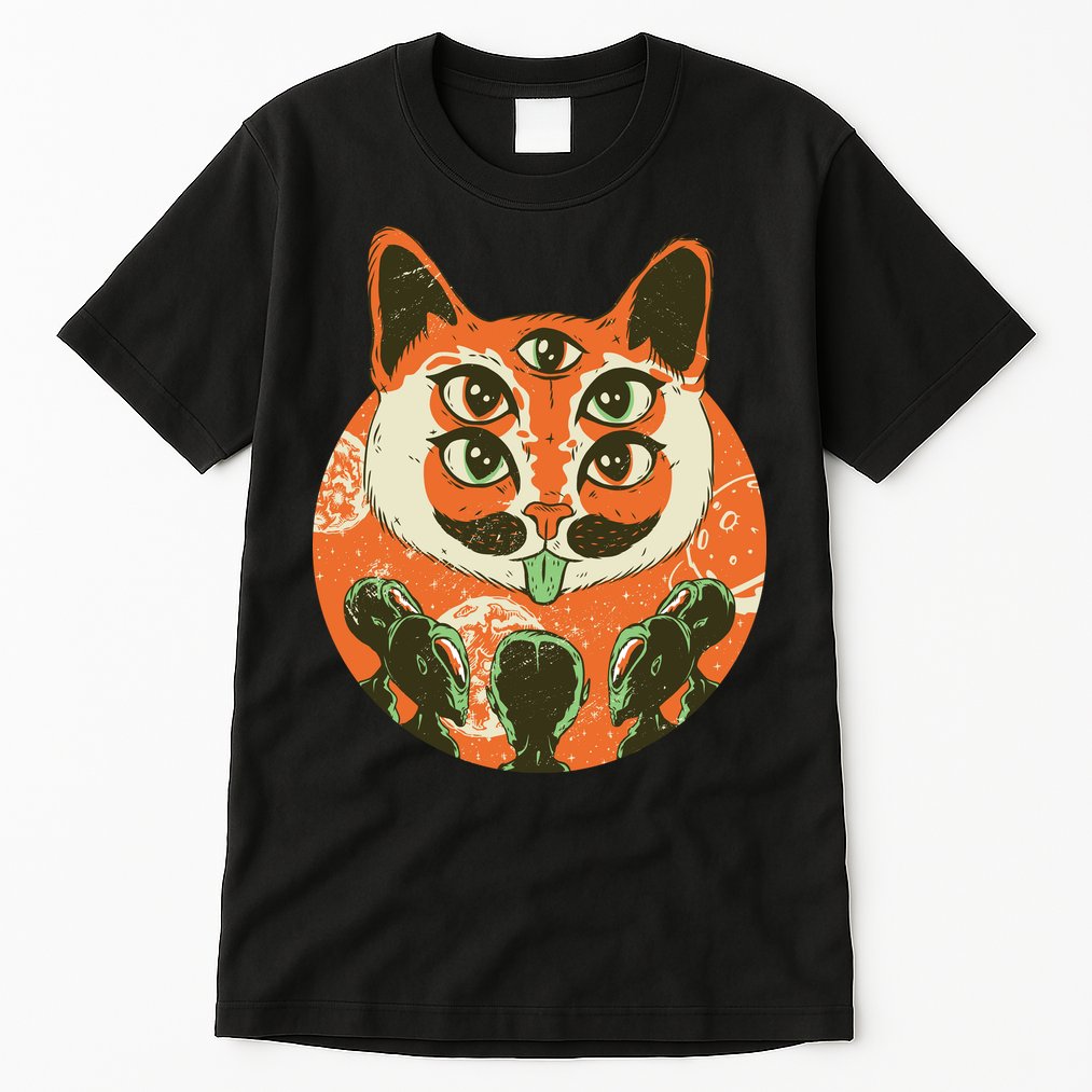 5 Eyed Alien Cat Tall T-Shirt