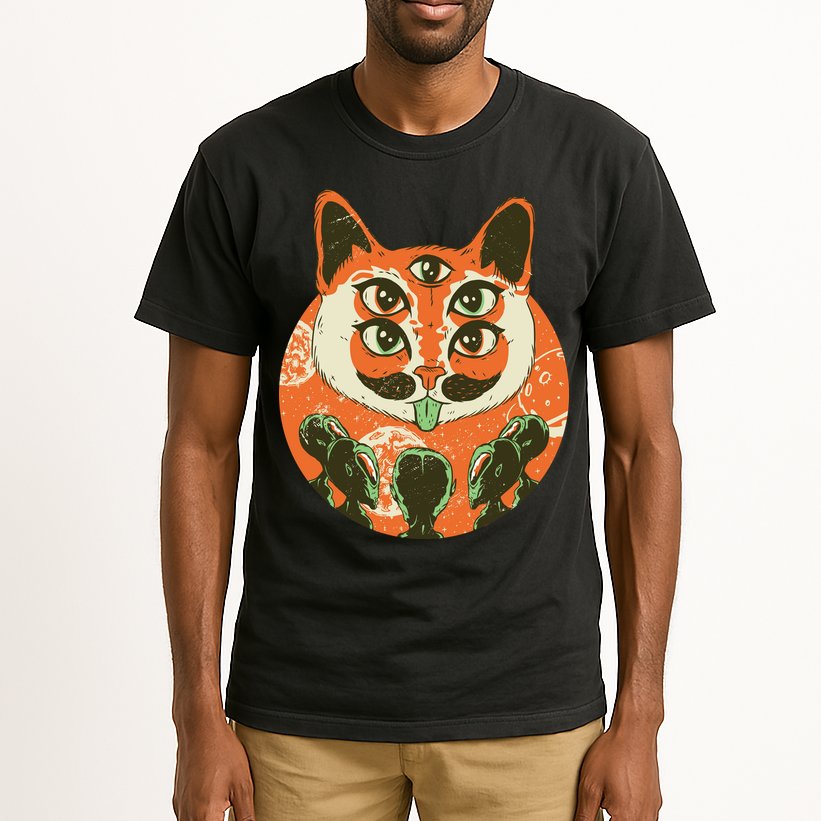 5 Eyed Alien Cat Tall T-Shirt