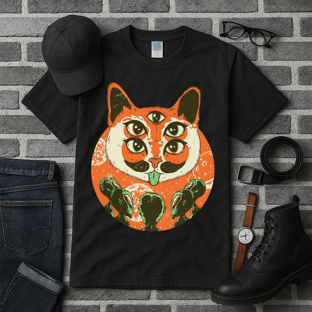 5 Eyed Alien Cat Tall T-Shirt