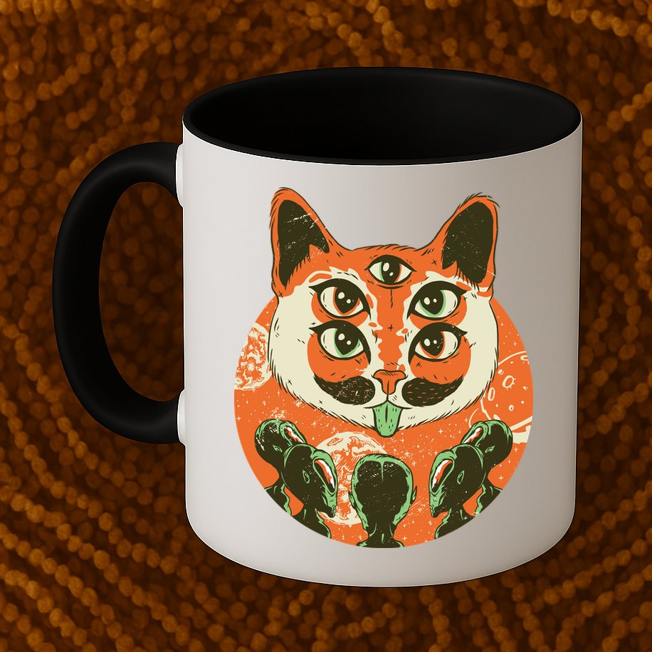 5 Eyed Alien Cat Mug