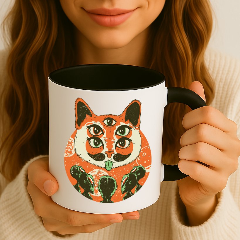 5 Eyed Alien Cat Mug