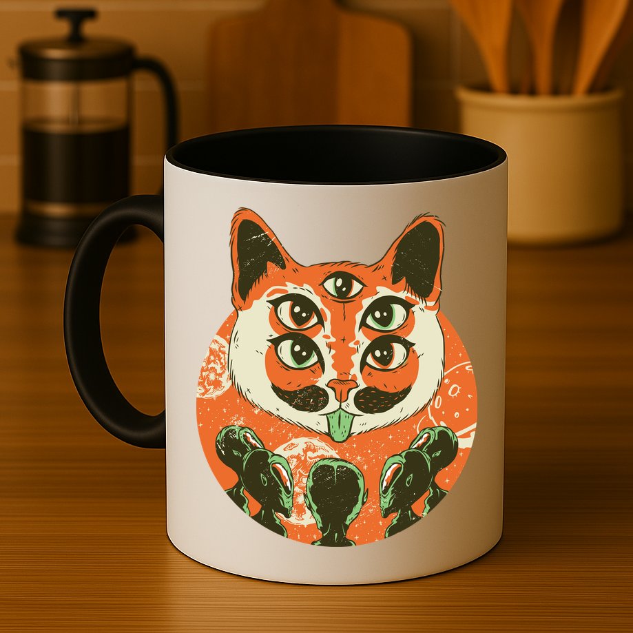 5 Eyed Alien Cat Mug