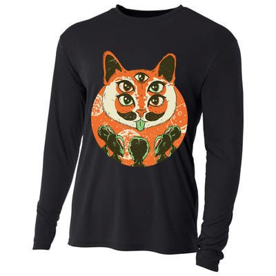 5 Eyed Alien Cat Cooling Performance Long Sleeve Crew