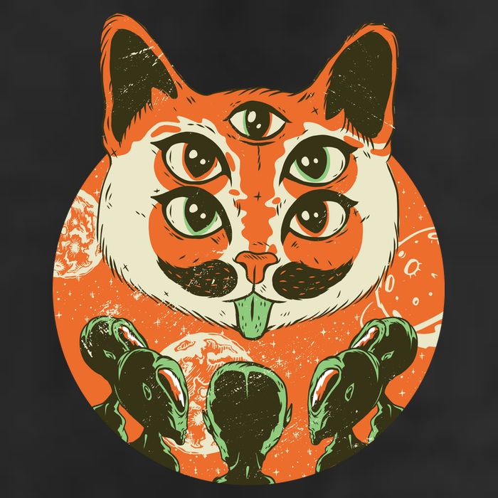 5 Eyed Alien Cat Golf Towel
