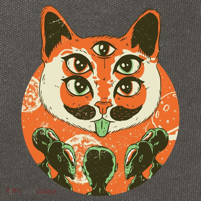 5 Eyed Alien Cat Cotton Canvas Backpack