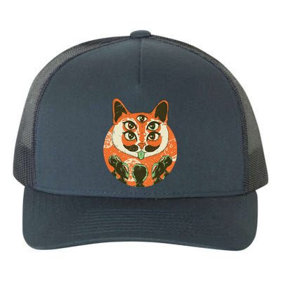 5 Eyed Alien Cat Yupoong Adult 5-Panel Trucker Hat