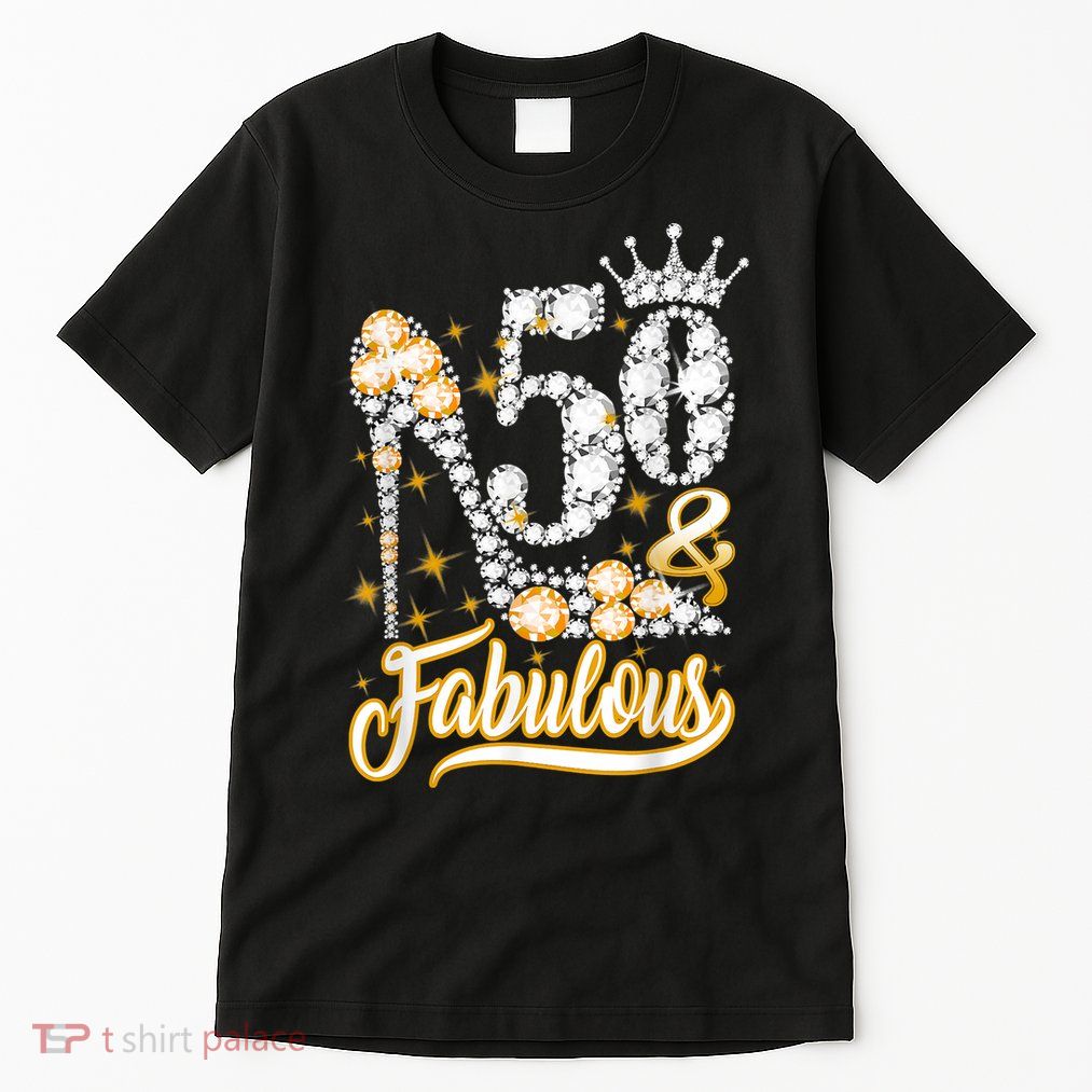 50 & Fabulous 50 Years Old 50th Birthday Diamond Crown Shoes Tall T-Shirt