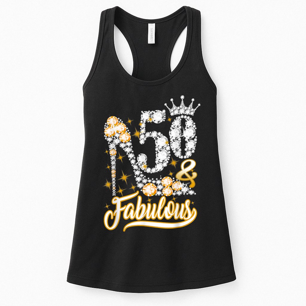 50 & Fabulous 50 Years Old 50th Birthday Diamond Crown Shoes Womens Tank Top