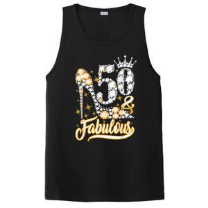 50 & Fabulous 50 Years Old 50th Birthday Diamond Crown Shoes PosiCharge Competitor Tank