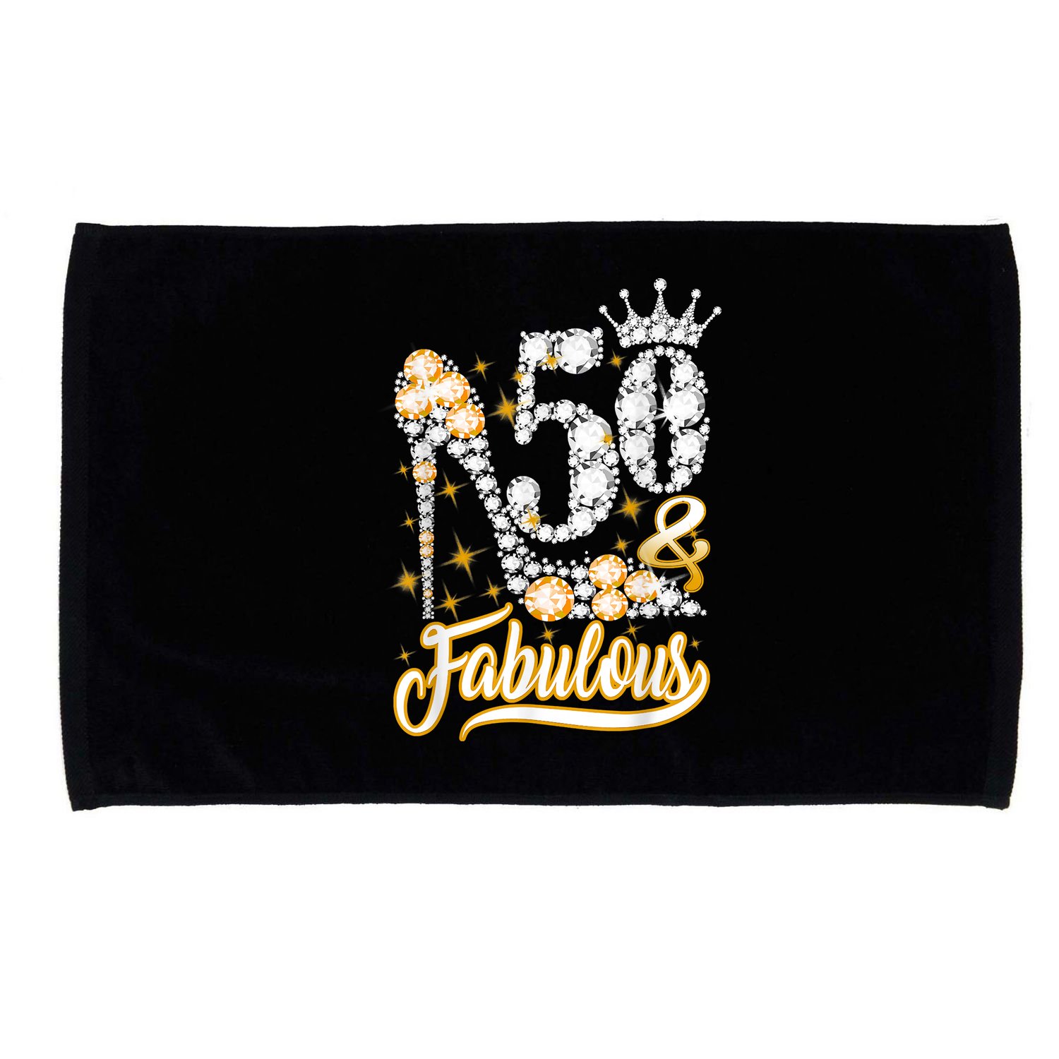 50 & Fabulous 50 Years Old 50th Birthday Diamond Crown Shoes Microfiber Hand Towel