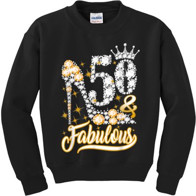 50 & Fabulous 50 Years Old 50th Birthday Diamond Crown Shoes Kids Sweatshirt