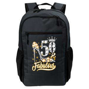 50 & Fabulous 50 Years Old 50th Birthday Diamond Crown Shoes Daily Commute Backpack