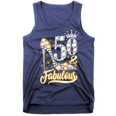 50 & Fabulous 50 Years Old 50th Birthday Diamond Crown Shoes Tank Top
