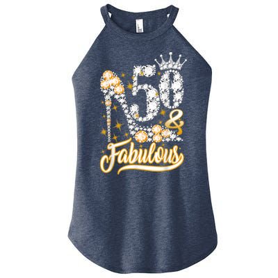 50 & Fabulous 50 Years Old 50th Birthday Diamond Crown Shoes Women's Perfect Tri Rocker Tank
