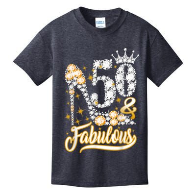 50 & Fabulous 50 Years Old 50th Birthday Diamond Crown Shoes Kids T-Shirt