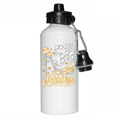 50 & Fabulous 50 Years Old 50th Birthday Diamond Crown Shoes Aluminum Water Bottle 