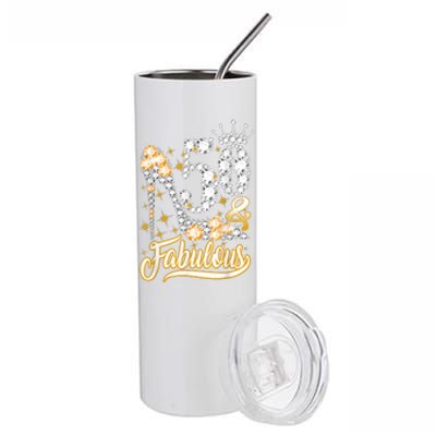 50 & Fabulous 50 Years Old 50th Birthday Diamond Crown Shoes Stainless Steel Tumbler