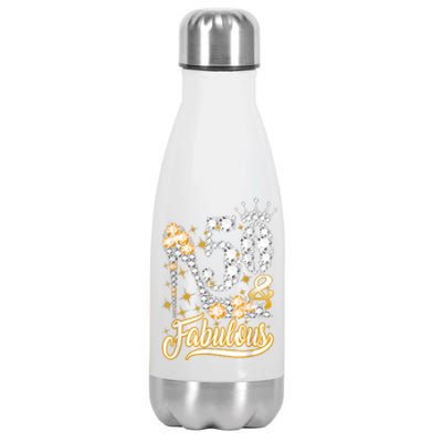 50 & Fabulous 50 Years Old 50th Birthday Diamond Crown Shoes Stainless Steel Insulated Water Bottle