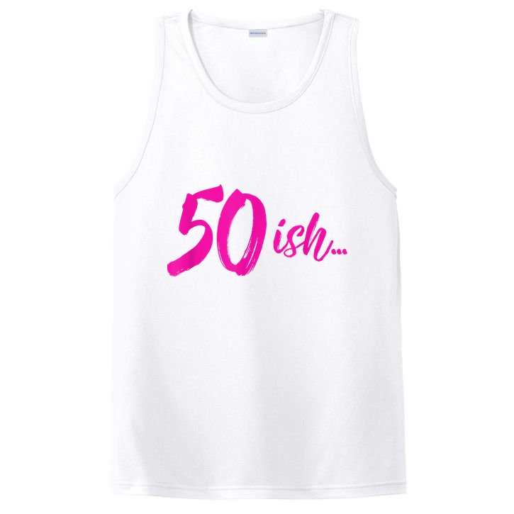 50ish Funny 50th Birthday Turning 50 Years Old PosiCharge Competitor Tank