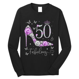 50 & Fabulous 50th Birthday 50 Years Old Ladies Long Sleeve Shirt